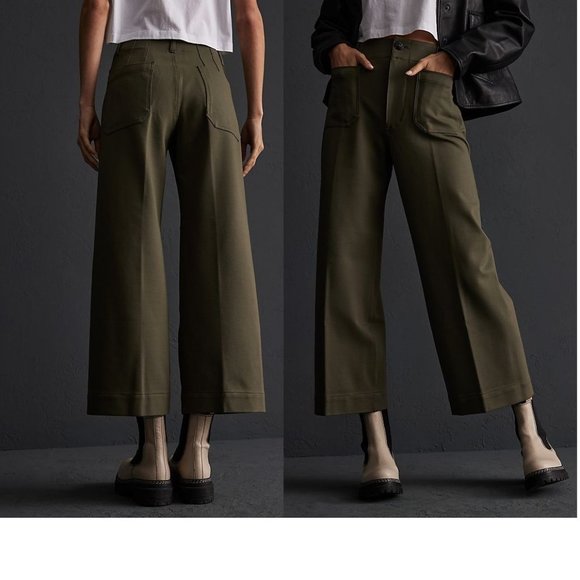 Anthropologie The Colette Cropped Wide-Leg Ponte Pants size 27 new with tag - Picture 4 of 11